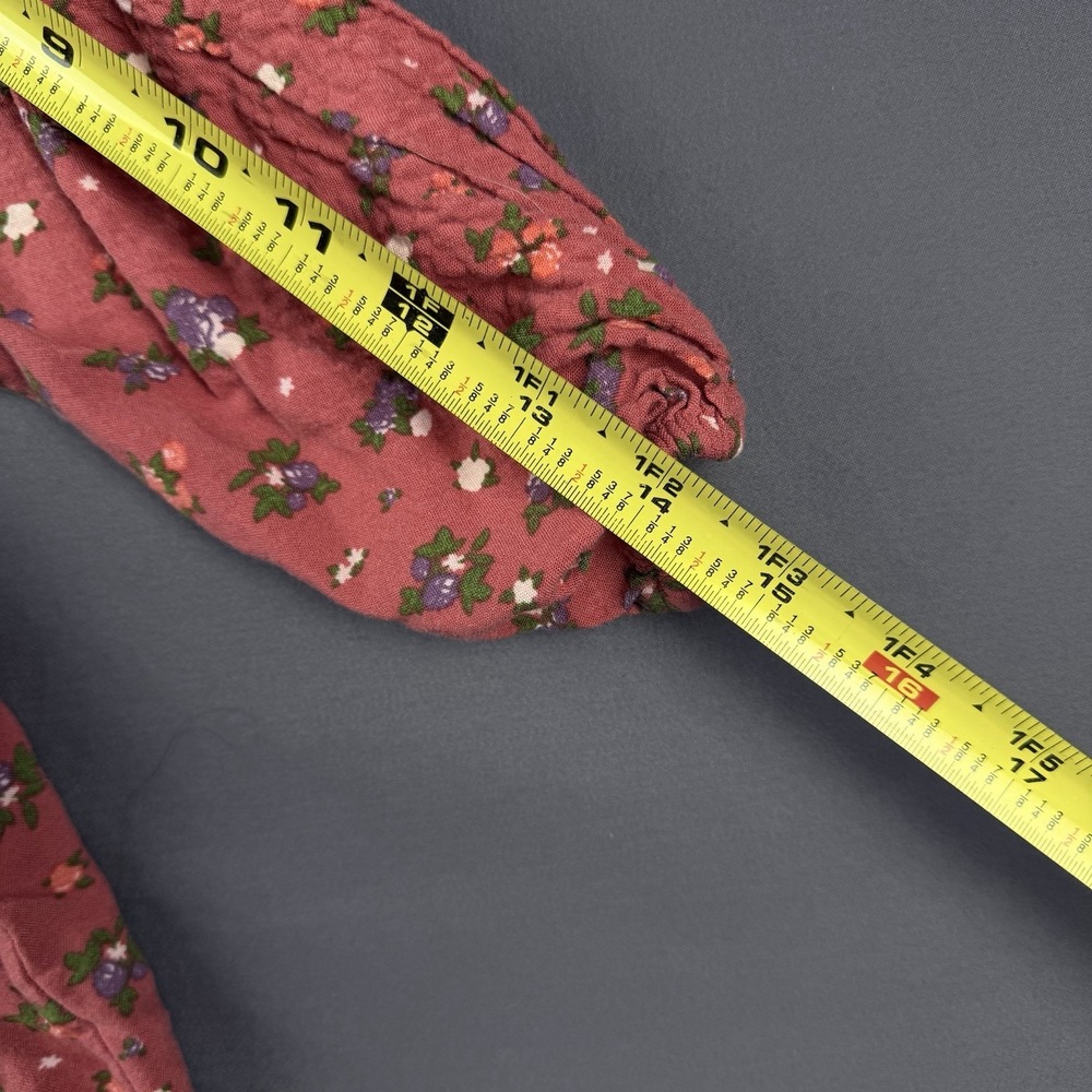 ZARA Girls Red Floral A-Line Knee Length Dress 2-3 Years Long Sleeve Ruffle - Picture 5 of 13